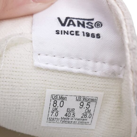 Vans SK8-HI Off White Cream Suede & Canvas High Top Lace Up Sneakers - Picture 9 of 13